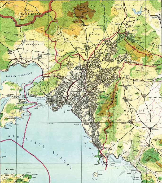 A map of Greece presents the texts in a foreign language.