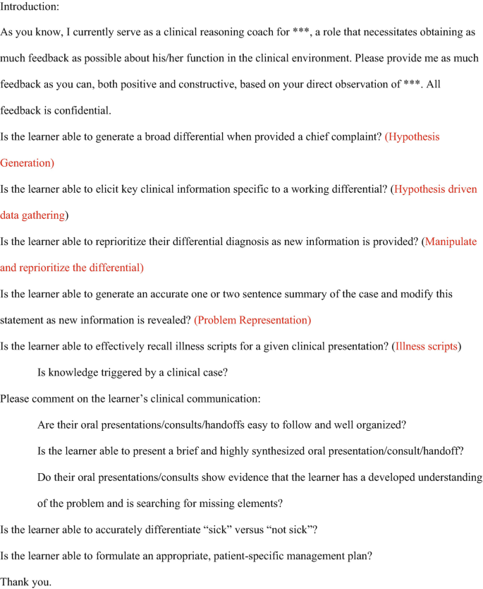 A screenshot of a page titled Introduction. The rows illustrate multiple questions with highlighted texts. The highlighted texts read hypothesis generation, hypotheses-driven data gathering, Manipulate and reprioritize the differential, problem representation, and illness scripts.