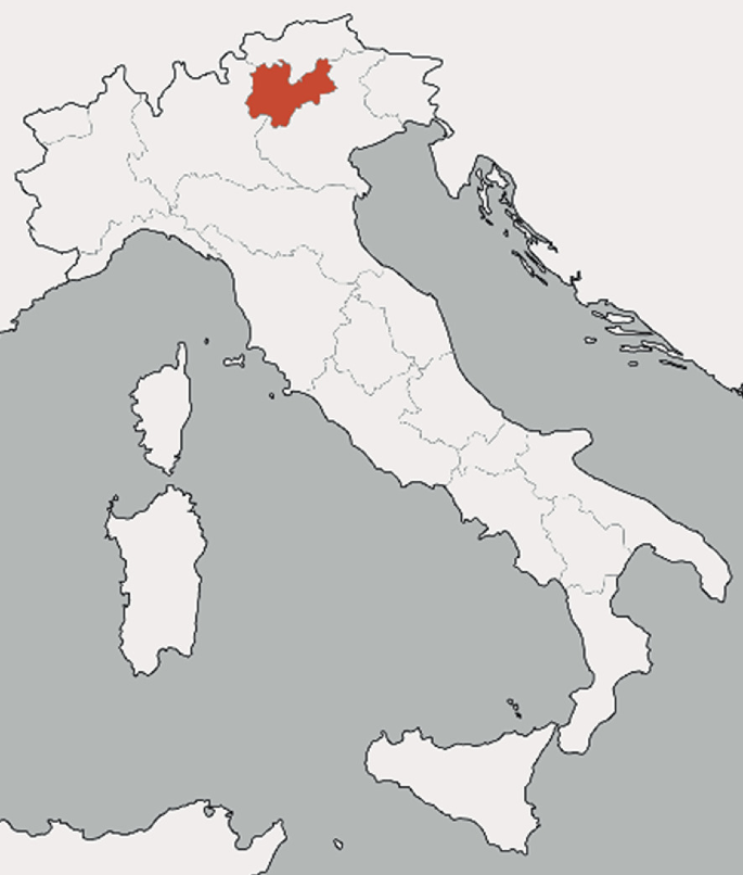 A map of Italy marks the autonomous province of Trento.