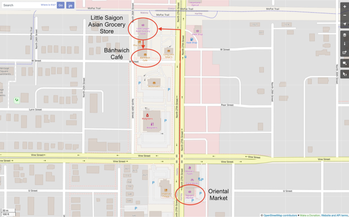A Google map presents the field trip route. The students start from the Oriental market, go to the Little Saigon Asian grocery store, and finally to the Banhwich cafe.