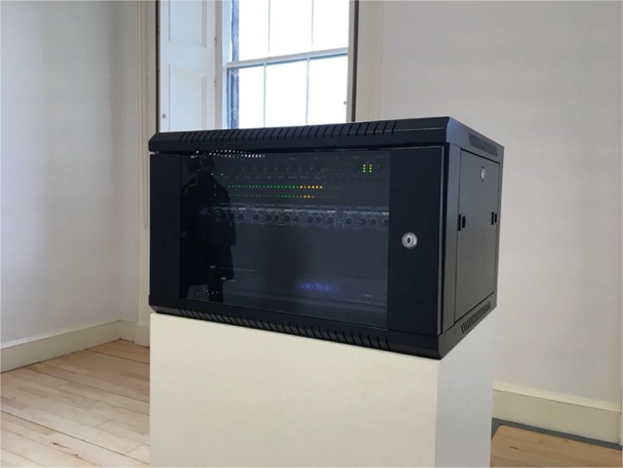 A photograph of playback equipment installed in Gallery 10 of Modern One.
