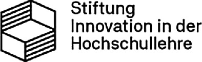An icon with a text to its right that reads, Stiftung Innovation in der Hochschullehre.