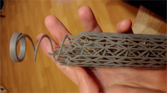 A model of the printed part taken in hand after washing properly and drying overnight.