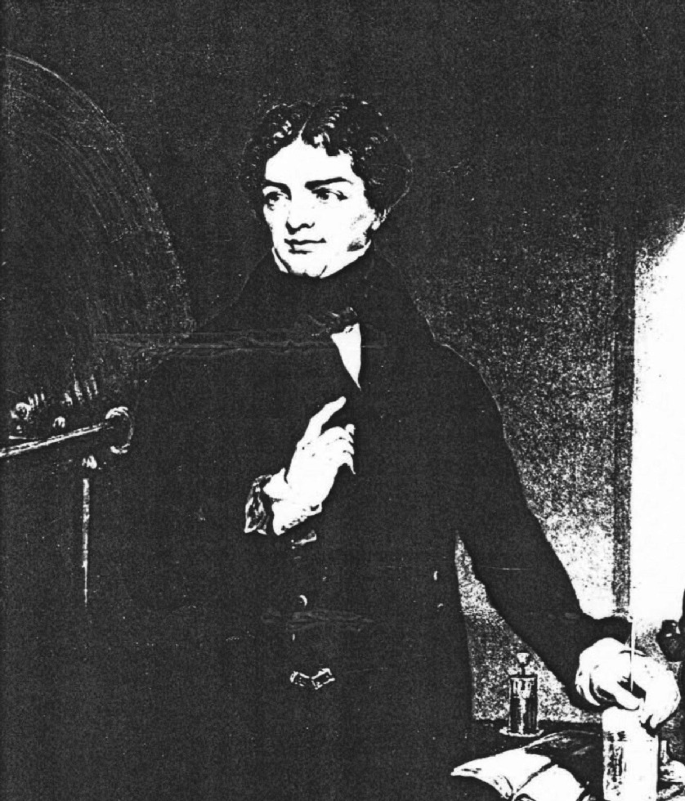 A portrait of Michael Faraday.