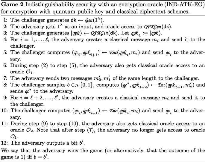 Public-Key Encryption with Quantum Keys | SpringerLink