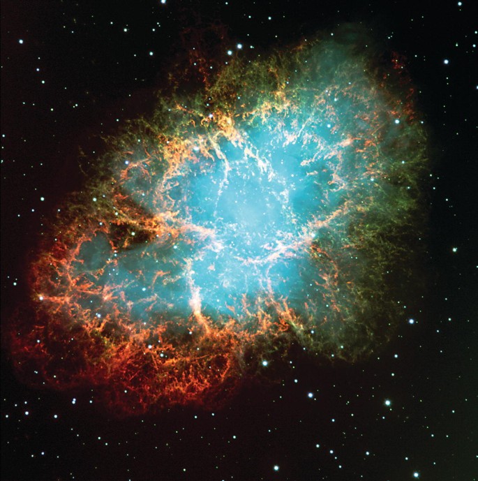 A photograph of gas-like structure and stars.