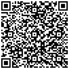 A black and white QR code with a grid pattern.