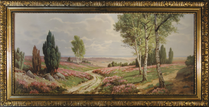 A framed scenic landscape.