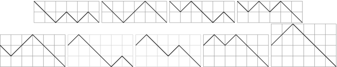 9 zig-zag patterns in different grids.