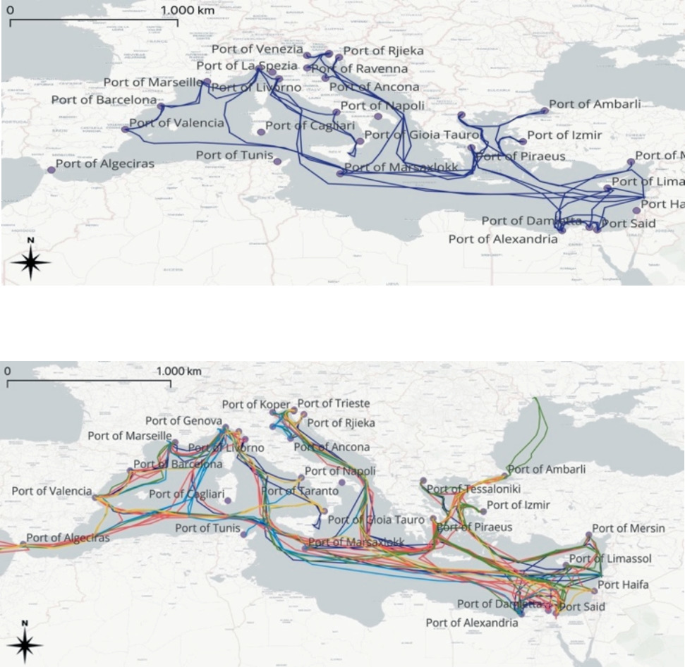 The Mediterranean Maritime Network of Container Shipping: Spatial ...