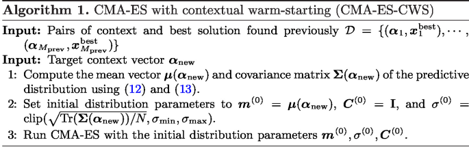 Warm Starting of CMA-ES for Contextual Optimization Problems | Springer ...