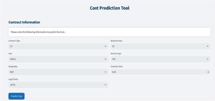A Machine Learning Approach Based on Contract Parameters for Cost ...