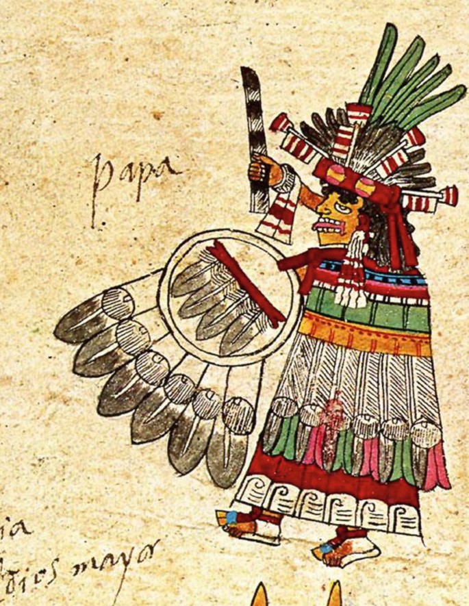 In Aztec mythology, Cihuacoatl was one of a number of motherhood and fertility goddesses. Cihuacoatl was especially associated with midwives, and with the sweatbaths where midwives practiced. She is paired with Quilaztli
