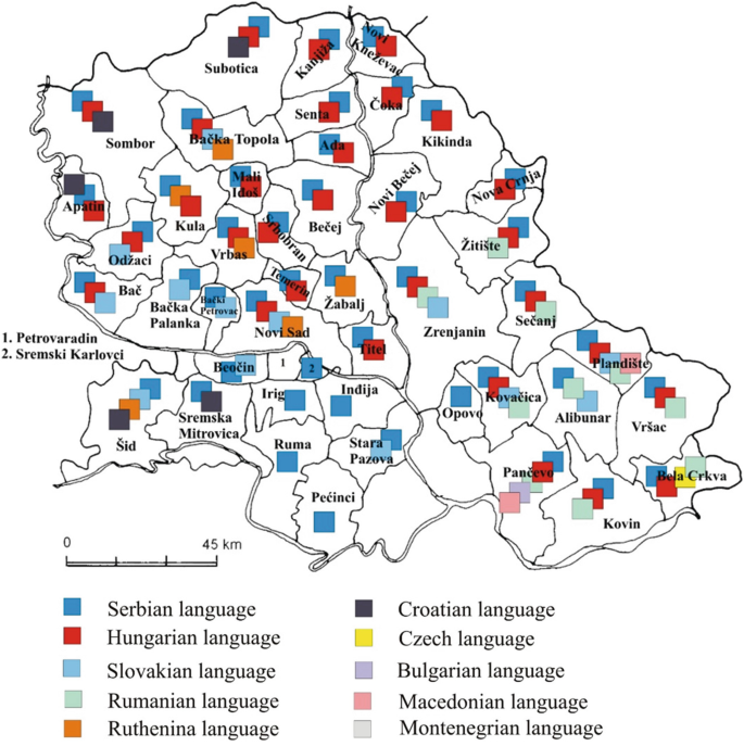 a) Location of the Vojvodina Province (Serbia) in Europe and (b)