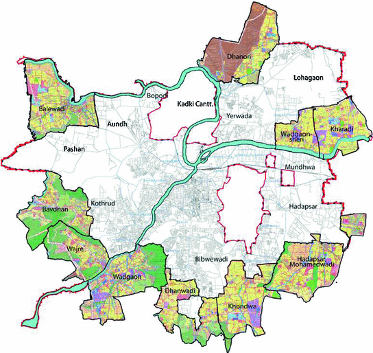 Pune City Map Area Wise Gap Analysis Of Pune City's Urban Infrastructure—Issues In Sustaining The  Sprawl | Springerlink