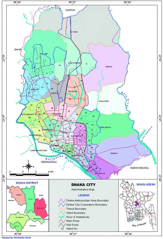 Dhaka City Thana Map Climate Change Implications For Dhaka City: A Need For Immediate Measures  To Reduce Vulnerability | Springerlink