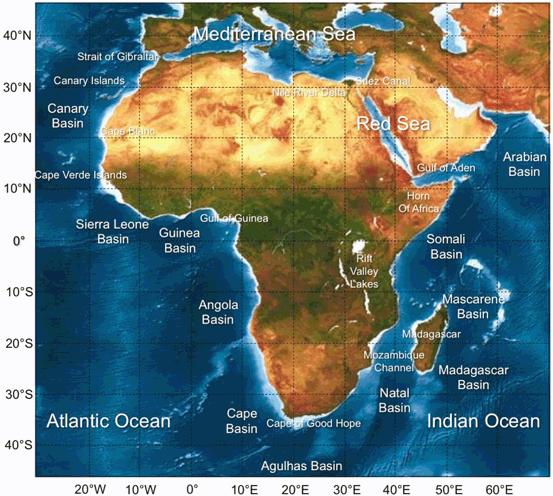 Oceans Around Africa Map The African Marginal And Enclosed Seas: An Overview | Springerlink
