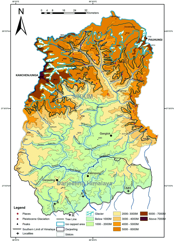 Darjeeling And Sikkim Himalayas Map The Sikkim-Darjeeling Himalaya: Landforms, Evolutionary History And  Present-Day Processes | Springerlink
