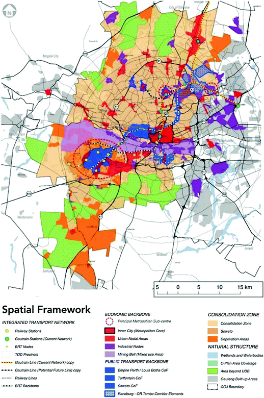 Map Of Johannesburg With A Buffer Zone Towards A Smart Metropolitan Regional Development—Spatial And Economic  Design Strategies: Johannesburg | Springerlink