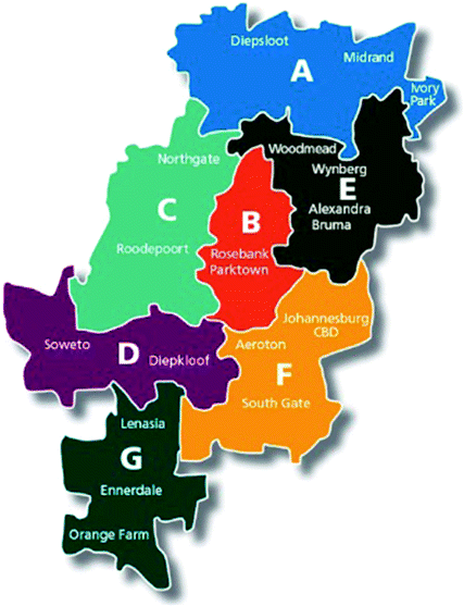 Region F Johannesburg Map Towards A Smart Metropolitan Regional Development—Spatial And Economic  Design Strategies: Johannesburg | Springerlink