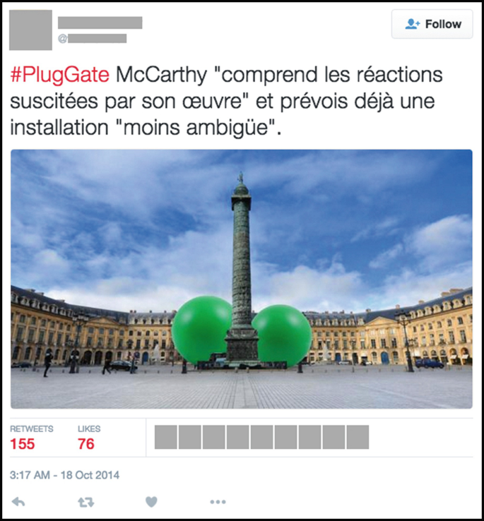 plug anal paris Paris's giant 'butt plug' installation vandalised main image 1