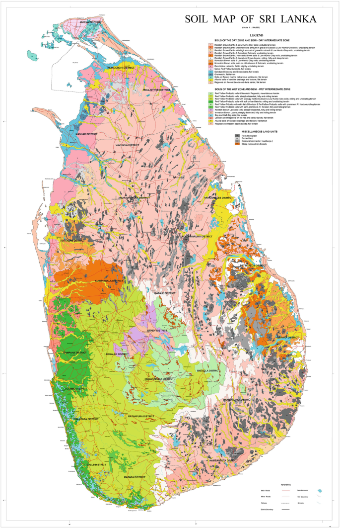 Sri Lanka Soil Map Soil Survey, Classification And Mapping In Sri Lanka: Past, Present And  Future | Springerlink