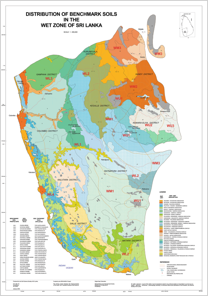 Sri Lanka Soil Map Soil Survey, Classification And Mapping In Sri Lanka: Past, Present And  Future | Springerlink