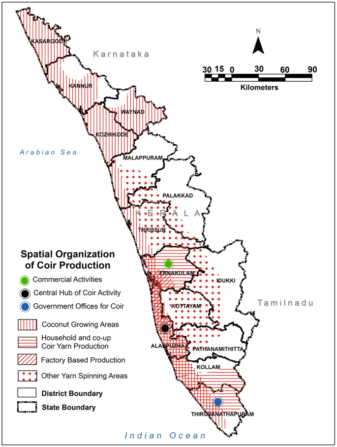 Coir industry concentrated in coastal states — explaining its cottage industry nature
