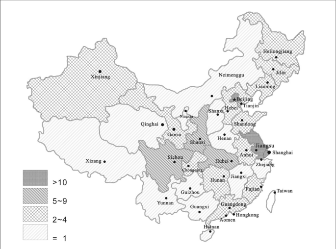 A map of China illustrates the locations of 211 Project Universities geographically. The provinces of Jiangsu and Shanghai consist of more than 10 Project Universities.