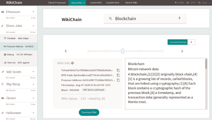 WikiChain: A Blockchain-Based Decentralized Wiki Framework | SpringerLink