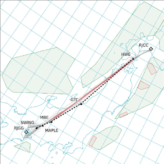 A reference map of the R J C C and R J G G. From the northeast of the map shows the R J C C and H W E then the arrows in a sloping direction to the southwest, G T C is in the middle of the map and arrows. On the southwest locates the R J G G, M A P L E, S W I N G, and M B E.