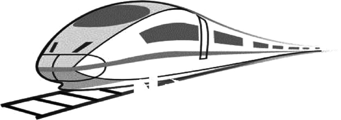 A diagram of a high speed rail train.