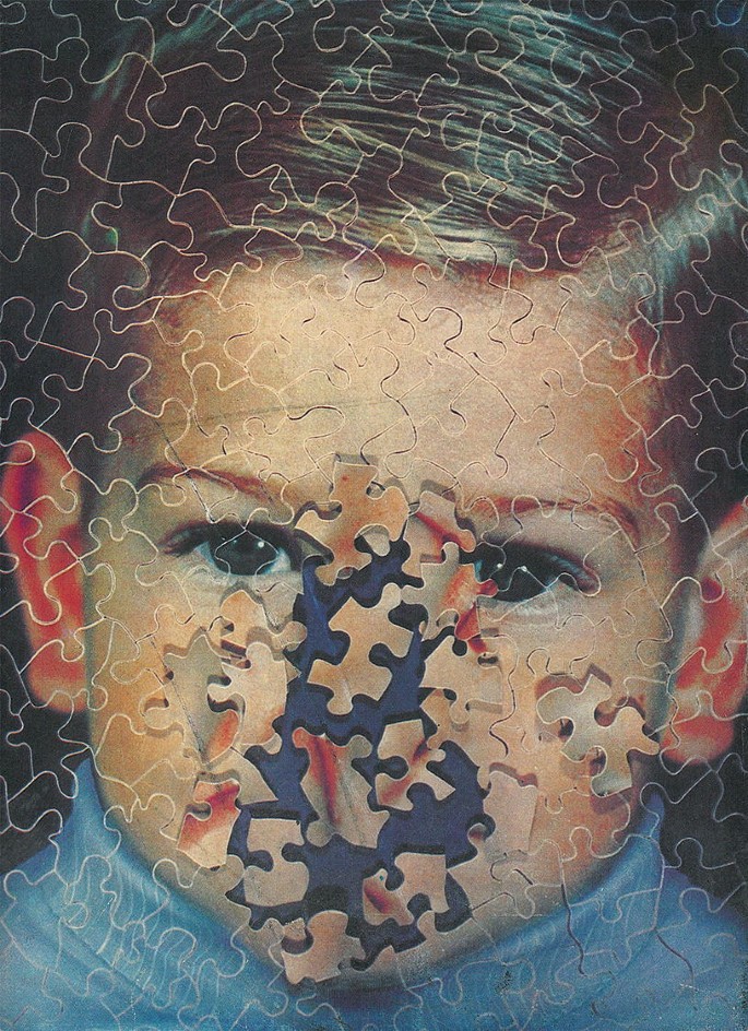 A cover picture of Cleft Craft features a child's face made up of jigsaw pieces. The nose and mouth jigsaw pieces are yet to be assembled.