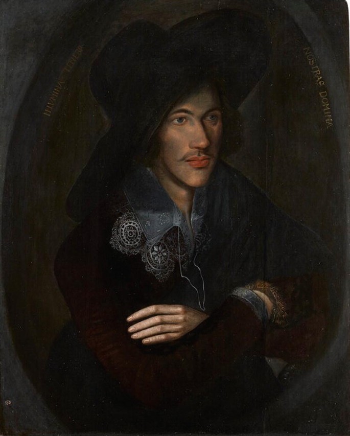 A painting of John Donne. The painting has more shadows.