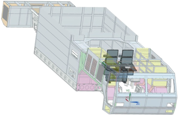 A schematic diagram of the display console installed in the vehicle on the front side.