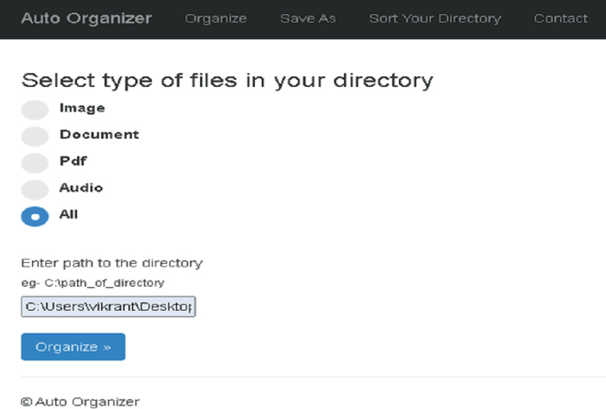 Auto Organizer: A Machine Learning-Based Tool for Automatic Organization of  Files