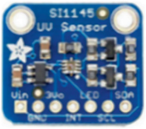 A photograph of a sensor chip.