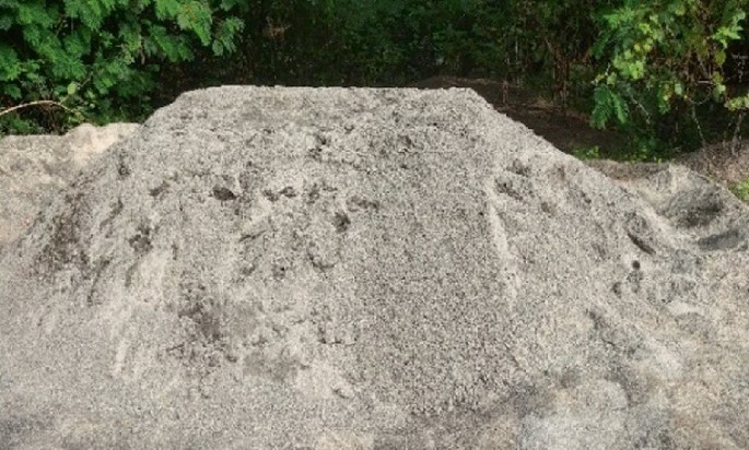 A photograph of a heap of M-sand sample.