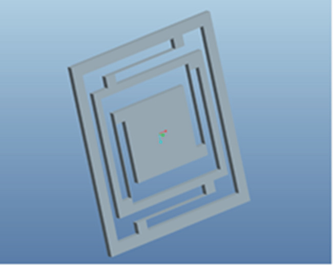 A simulation model of an S-shaped flexure mechanism.