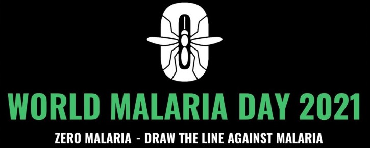 World Malaria Day 2021 logo from Roll Back Malaria via BioMed Central