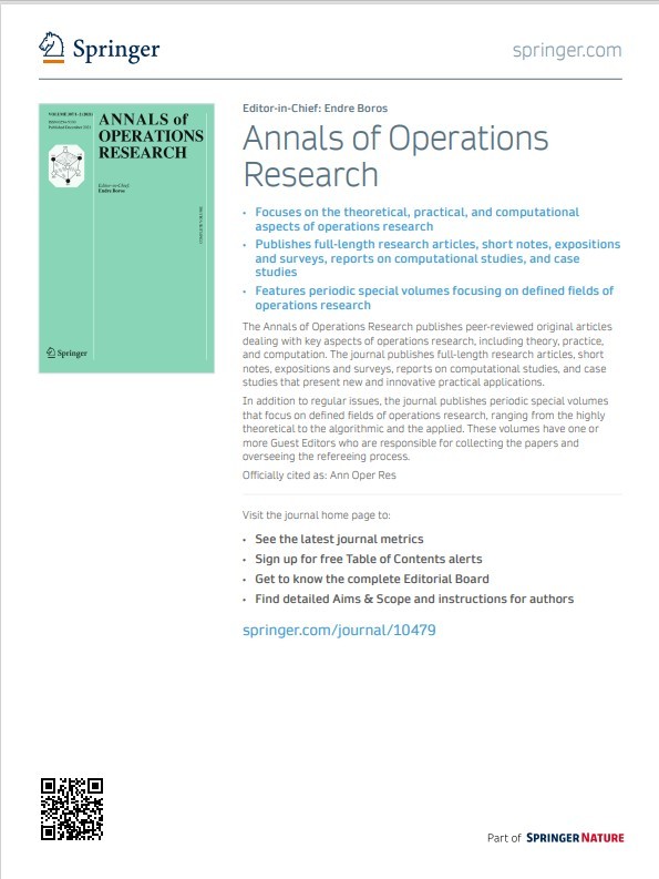 Annals of operations research annals of operations research flyer