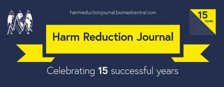 Harm Reduction Journal 15th Anniversary banner