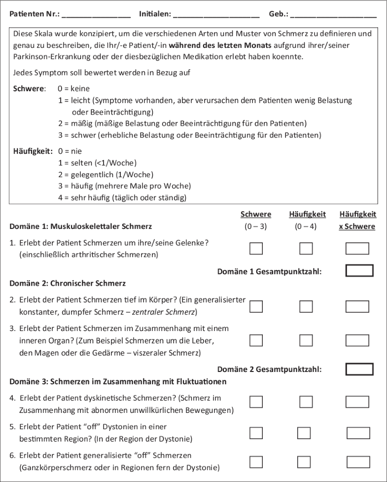 King’s Parkinson’s Disease Pain Scale | SpringerLink