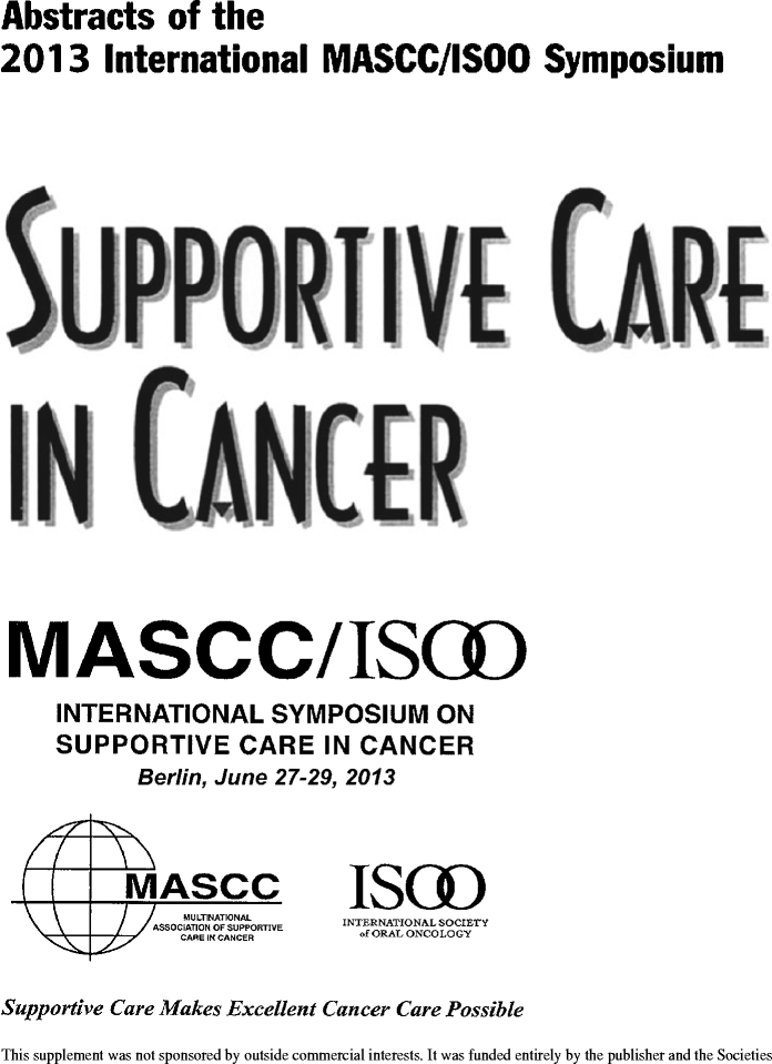 Mascc 2013 Abstracts Springerlink