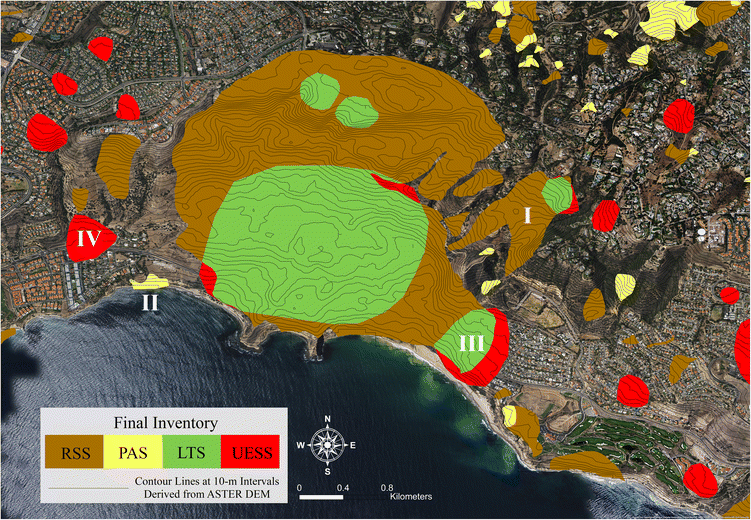 Mapping of slow landslides on the Palos Verdes Peninsula using the