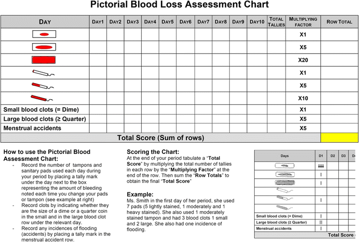 Menses Period Chart