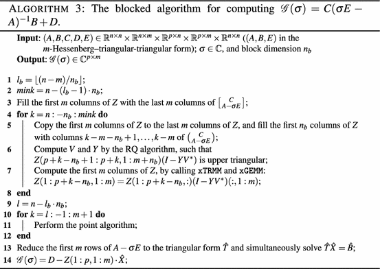efficient algorithm for simultaneous reduction to the equation triangular form