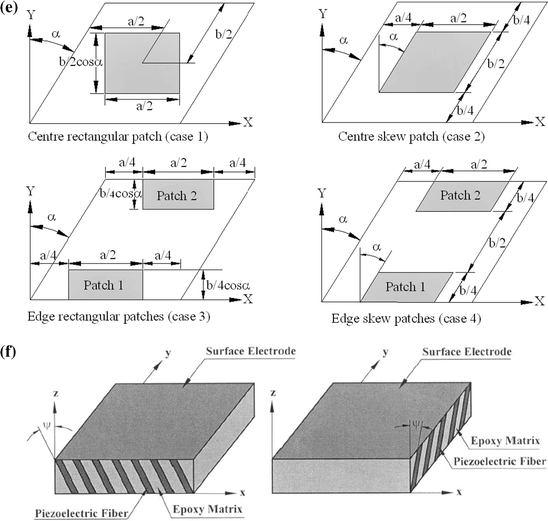 Control of geometrically vibrations of skew laminated