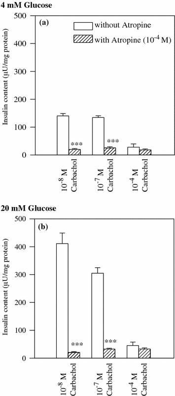 increased insulin secretion by muscarinic m1 and m3 receptor insulin works as an antagonist to
