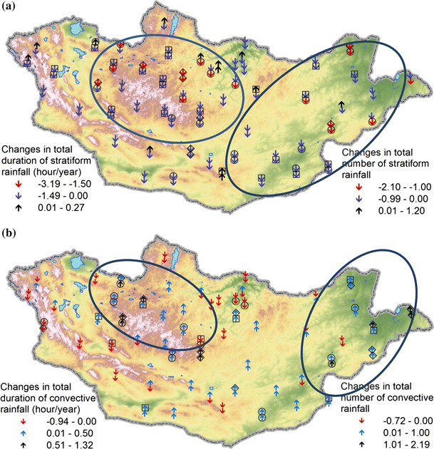 Changes In Event Number And Duration Of Rain Types Over